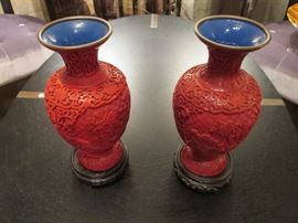 Cinnabar vases