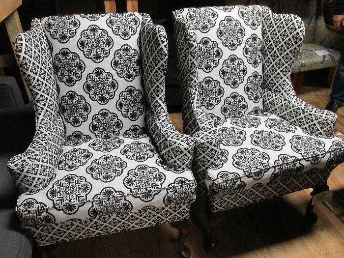 Amazing pair of wing back chairs