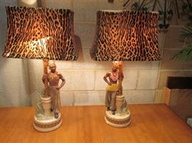 Vintage exotic table lamps