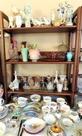Vintage Pottery, Perfume Bottles and China Cups and Saucers