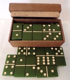 Bakelite Dominoes Green