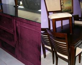 Buffet, Dinning table with 6 chairs and leaf