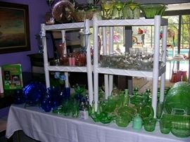 A sample of the different Depression Glass