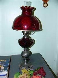 A Beautiful Ruby Glass Lamp