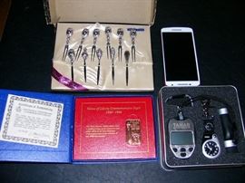 Motorola Incipio Phone, Statue of Liberty Commemorative Ingot, Sterling Silver Canape Fork set, Tamar Golf set