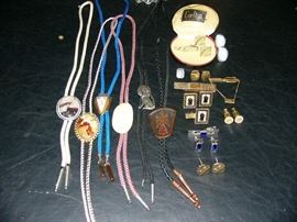 Men's Bolo's. Cuff Link and Tie bar sets