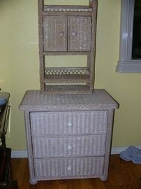 Nice Wicker chest with wall shelf