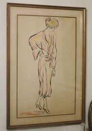 "Woman in a Robe" Original Watercolor