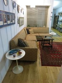 Cool 1970's L-Shaped Sectional Sofa with Original Plaid Fabric