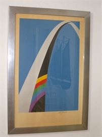 "St. Louis Arch" Orig. Litho by Stan Gellman
