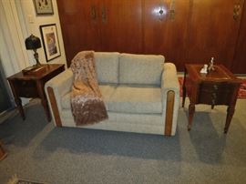 1970's Loveseat w/ a Pair of Mahogany Side Tables