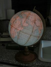 An Illuminated World Globe belonging to Mr.  Martin Landau