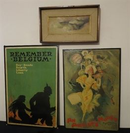 "Potatoes" Orig. Oil Painting, and two Lacquered Posters belonging to Mr. Landau