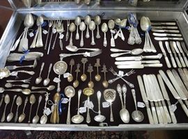 Gorgeous Collection of Antique Sterling Silver; Dessert Knives w/ Pearl Handles