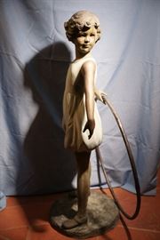 Hoop Girl, Gold Painted Bronze, 48Hx26Wx18D, appraised at $7000, selling for $600!