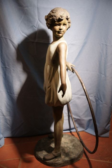 Hoop Girl, Gold Painted Bronze, 48Hx26Wx18D, appraised at $7000, selling for $600!