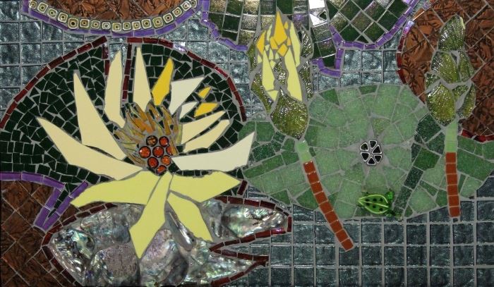 Monets Lilypads by Janet Sacks, Mosaic, 12.25x19.75 