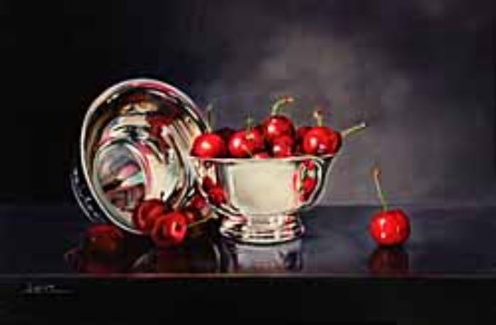 Pech A Bowl of Cherries by Arleta Pech, Oil 17x23 