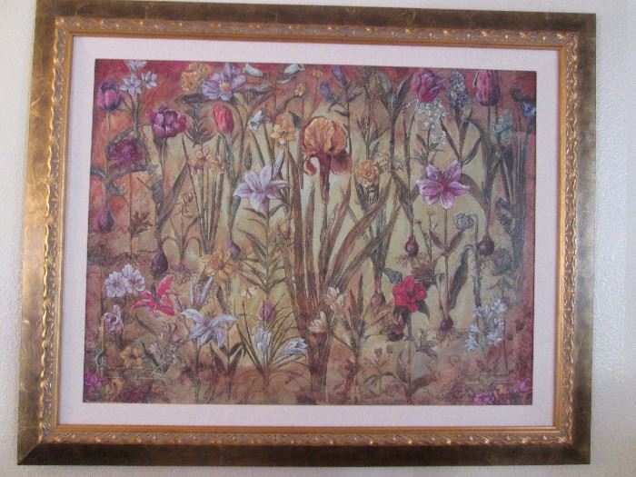 Wonderful collection of floral-themed framed art