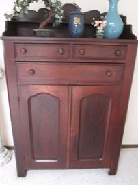 Storage and display cabinet with gallery  Circa, early part of the 20th Century