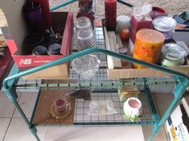 Candles on a plant stand