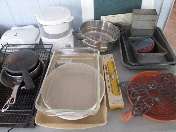 Baking goods, pyrex, small appliances