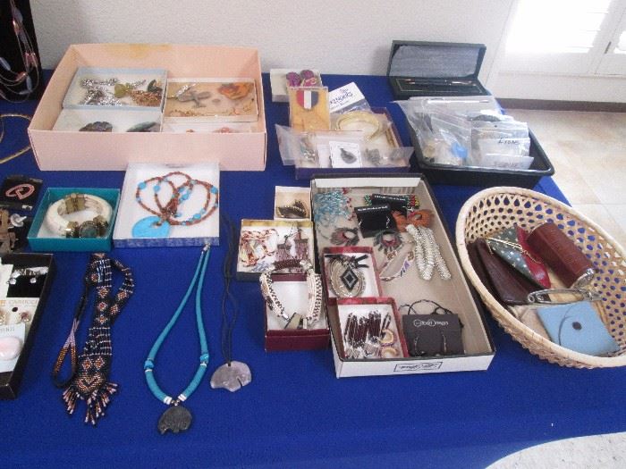 Assorted Jewelry, 2-6 ft. tables full!  Costume, Vintage, Bola Ties, Turquoise, Silver, Watches.  First time these pieces have been displayed!