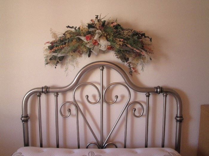 Queen antique pewter finish headboard, nice!