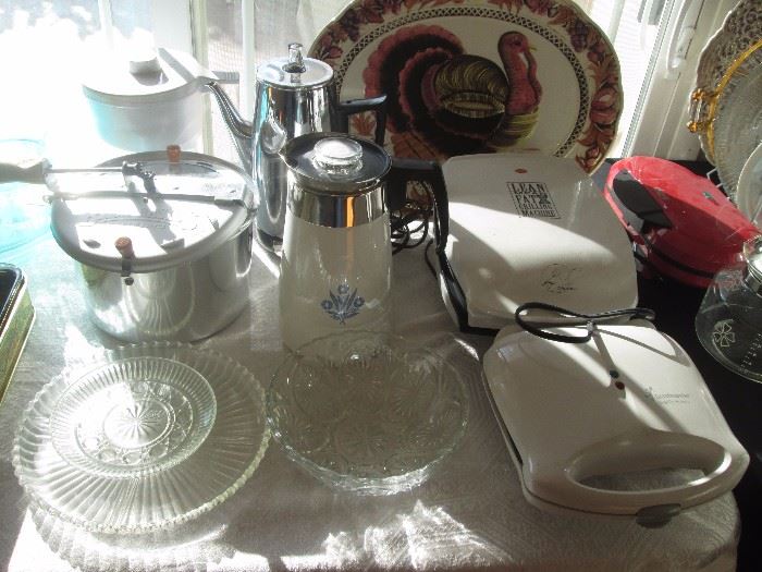 Pressure cooker and Vintage coffee pots