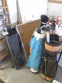 Golf clubs in bags