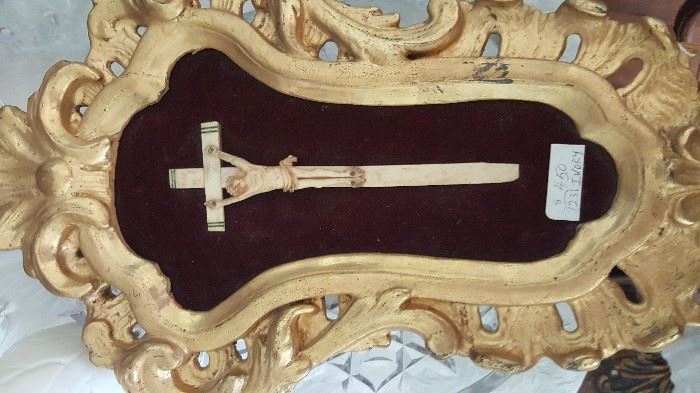 Antique ivory crucifix. Italian.
