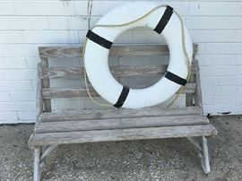Wooden Bench and life preserver