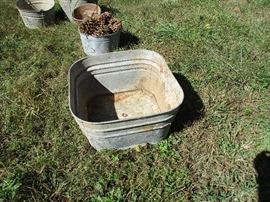 Large square galvanized tub