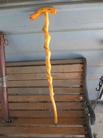 Hand-carved walking stick