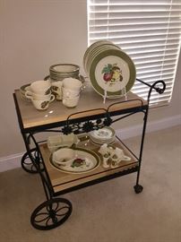 butch block and iron cart