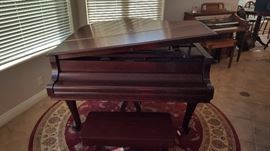 Young Chang baby grand piano and bench