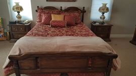 bedroom furniture, milk glass lamps, croscill bedding set