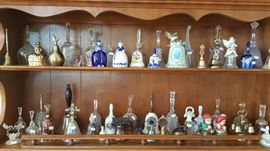 Ethan Allen maple china hutch & huge bell collection (we added more today)