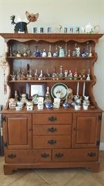 Ethan Allen maple china hutch & huge bell collection (we added more today)