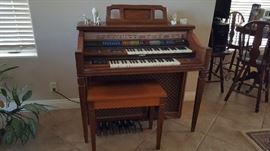 Lowrey organ and bench