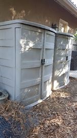 2 outdoor plastic sheds