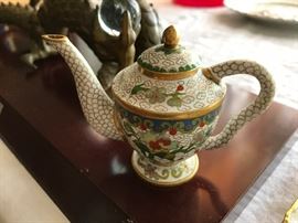 Miniature cloisonne teapot 