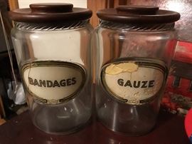 Vintage medicine jars