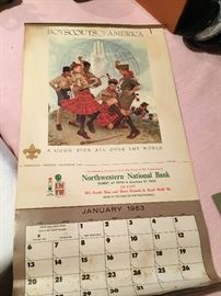 Vintage Boy Scouts of America calendar from Northwestern National Bank 