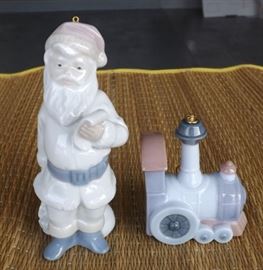 IET003 Lladro Train and Santa Claus Figurines

