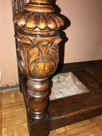 Antique carved umbrella stand