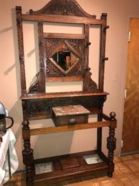 Antique carved umbrella stand