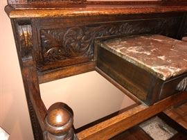 Antique carved umbrella stand