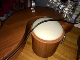 Super fun "S" shaped coffee table with a pair of matching stools