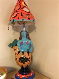 Unique artistic hand crafted lamp